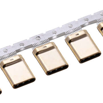 10PCS 3.1 TYPE-C Stretch Male Shell Full Gold-Plated 1U 24P Double-Sided Splint 0.9 Card Hook Foot L