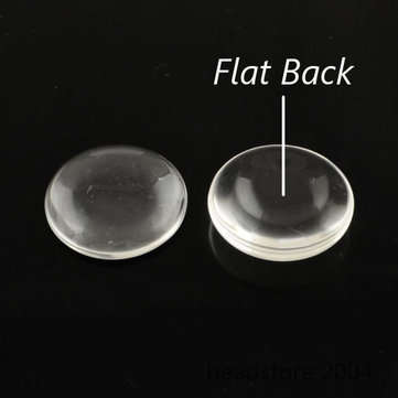 100Pcs Flat Back Transparent Round Clear Glass Domed Cabochons Cover DIY Decoration