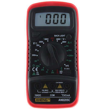 ANENG AN8205C Digital Multimeter AC/DC Voltage Meter DC Ammeter Resistance Temperat... (COLOR.: RED)