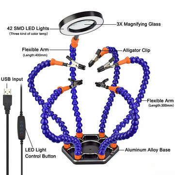 NEWACALOX Soldering PCB Holder Tool Six Arms Helping Hands Third Hand Crafts Repair Helping Welding