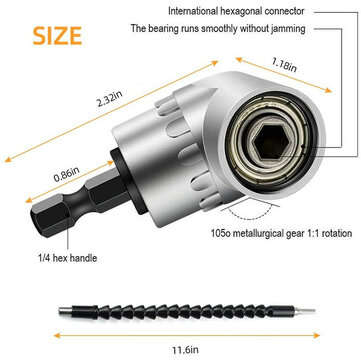 Drillpro 16Pcs/Set Flexible Drill Extension Hex Shank Drill Nut Driver Bit Set Bendable Drill Bit Ex