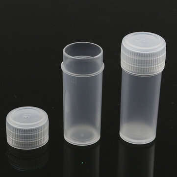 50PCS 5ml Plastic Sample Small Bottle Vial Storage Container Test Tube for Lab