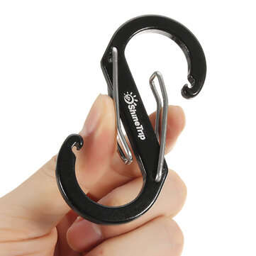 ShineTrip EDC S Shape Type Buckle Double Gated Carabiner Key Ring Clip Hook  (SIZE 3: L)
