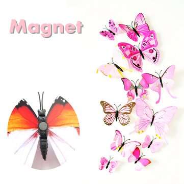 12x 3D Butterfly Magnetic Removable Stickers Wall Stickers Decal Decor Decal (TYPE: 2)