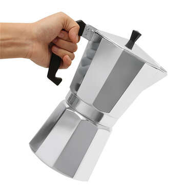 12Cups 600ML Silver Aluminum Moka Pot Octagonal Espresso Coffee Cup Grinder Stove Percolator