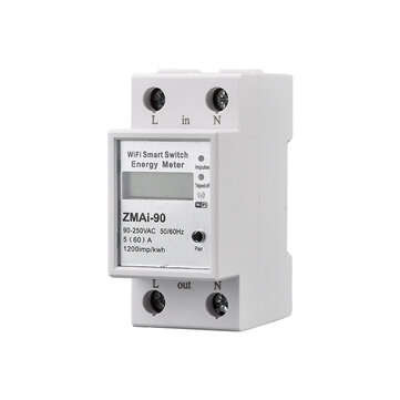 Single Phase Din Rail Wifi Smart Energy Meter Power Consumption Kwh Meter Wattmeter Support Smartlif