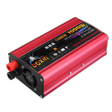 DOXIN Power Inverter 2000W Peak Modified Sine Wave Converter DC 12V/24V To AC 220V USB Plug Port