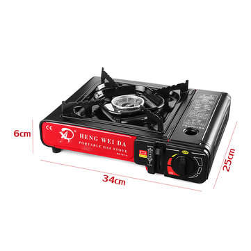 2900W Portable Camping Gas Burner Butane Cooking Stove Wind Shield Outdoor Picnic BBQ Cooker