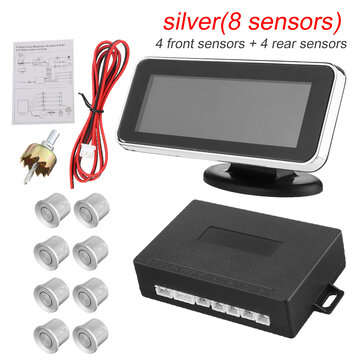 12V 4 LCD Car Parking Sensor Monitor Detector 4/6/8 Radar Sound Alert System (TYPE: #9)