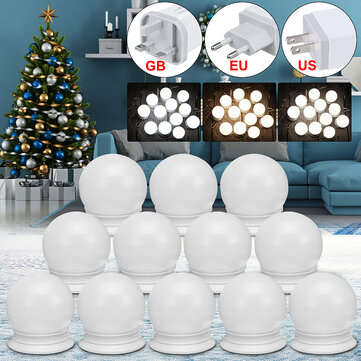 12x USB Hollywood LED Vanity Mirror Makeup Dressing Table Dimmable Light Bulbs