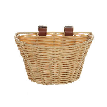 Vintage Rattan Wicker Children Bike Basket Bicycle Front Storage Hampers Outdoor Cycling