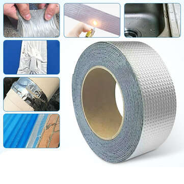 5M Aluminum Foil Butyl Rubber Tapes Heat Resistant Super Strong Waterproof Hou... (THICKNESS: 1.5MM)