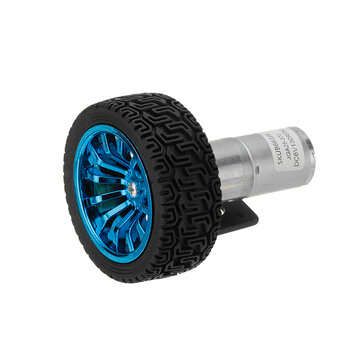 Machifit 25GA370 DC 6/12V 130rpm Gear Reduction Motor with Mounting Bracket and Wheel (VOLTAGE: 12V)