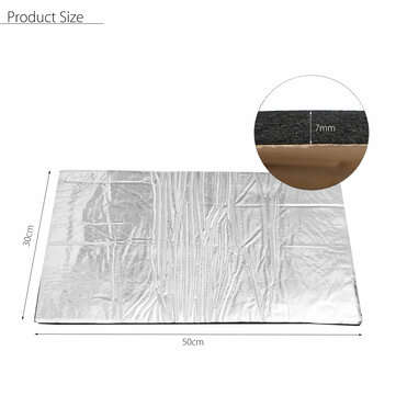 30x50cm Sound Proofing Deadening Mat Aluminum Foil Foam Anti Flame Retardant 7mm
