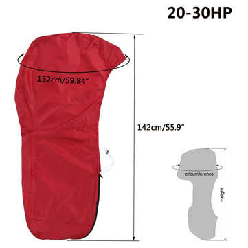 15-255HP 420D Boat Full Outboard Engine Cover Motor Protector Waterproof (TYPE: 2)