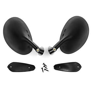 California Style Universal Car Door Side Mirror Rearview Vintage Matte Black L+R