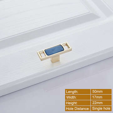 Blue Nordic Marble Shell Cabinet Handle Knobs Drawer and Wardrobe Door Pulls (SIZE: M)