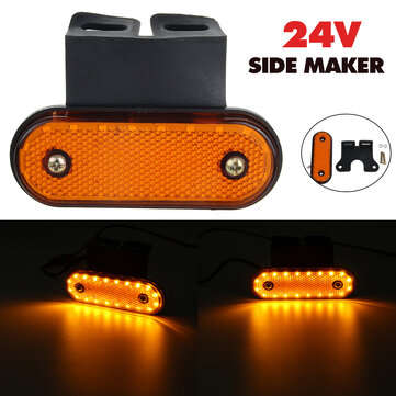 24V 20 LED Oval Side Marker Light Position Turn Signal Lamp for Car Truck Trailer (COLOR.: YELLOW)