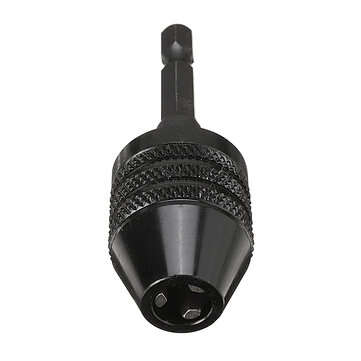 Drillpro 0.5-8mm Keyless Chuck 3 Jaw Drill Adapter 1/4 Inch Hex Shank Nickel Plating Drill Chuck
