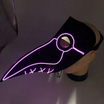 Woodpecker LED Doctor Plague Mask LED Illuminate Glow Halloween Mask Cosplay (COLOR.: PURPLE)