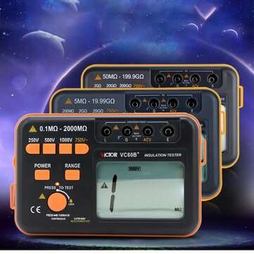 VICTOR VC60B/D/E+ Digital Insulation Resistance Tester Original Megohmmeter Insula... (MODEL: VC60D)
