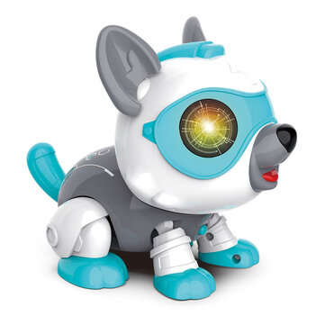 DIY Assembly Sound Control Touch Sensing Robot Dog Toy with Light Sound Effect Do... (COLOR.: BROWN)
