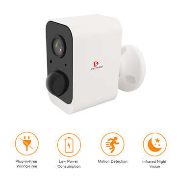 Pripaso 1080P Wireless Battery Powered WiFi Camera Outdoor Security IP Camera Waterproof Rechargeabl