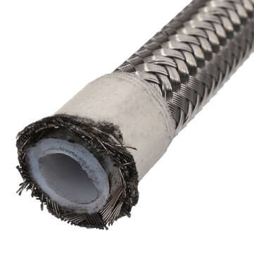 Teflon Stainless Braided Hose Tube Pipe Line Black for Petrol Oil Di Fuel Oil Line 1M