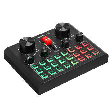 D6 Sound Card Bluetooth Audio Mixer USB External Computer PC Mobile Phone Earphone Microphone for Li