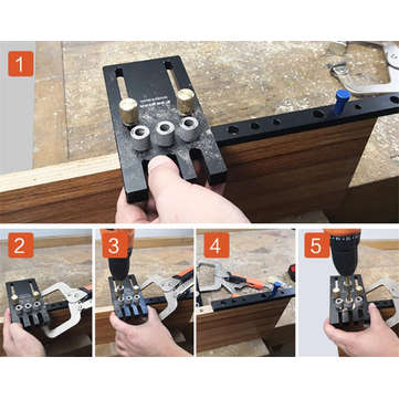 Dowelling Jig Set Aluminium Alloy 3 In 1 Woodworking Dowel Drilling Position Jig Drilling Guide Kit