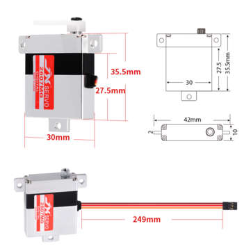 JX PDI-2607MG 7.2kg 0.13 Sec Metal Digital Servo with Dual Ball Bearing for RC Drone RC Helicopter