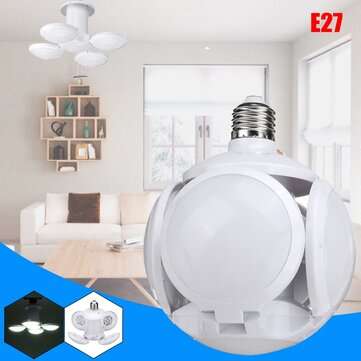50W E27 Football UFO LED Garage Lamp Workshop Folding Light Deformable Ceiling Bulb... (COLOR.: RED)