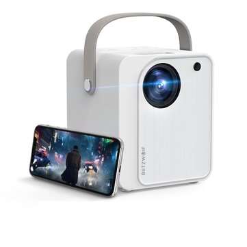 BlitzWolf BW-VP7 5000 Lux Mini LED Wifi Projector Wireless Screen... (PLUG: UKPLUG | COLOR: WHITE)