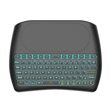 D8 USB 2.4G Wireless Mini Keyboard with 4.5 inch Touchpad Air Mouse Remote 7 Color Backlight Smart R