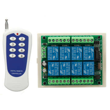 12V 8-channel Wireless Remote Control Switch Lamp Switch Industrial Equipment Motor Control with 8-k