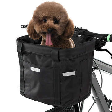 Folding Front Basket Waterproof Handlebar Box Pet Carrier Frame Bag For Electirc Scooter Bicycle Bik
