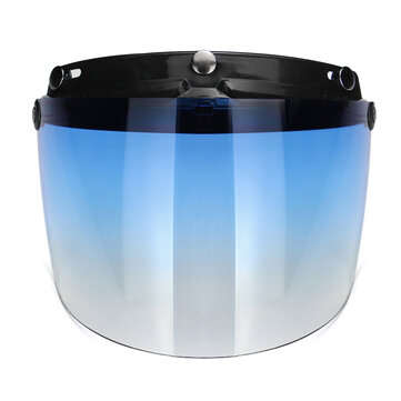 3-Snap Flip Up Open Face Motorcycle Helmet Visor Shield Five Colors (COLOR.: BLUE)