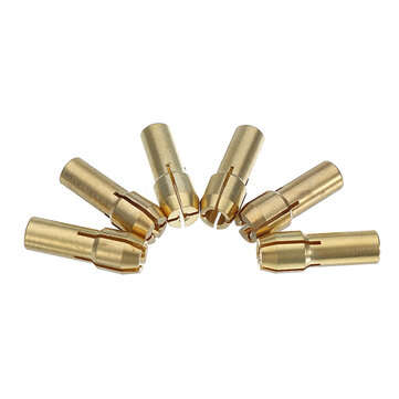 6Pcs 1-3.2mm Brass Drill Collet Chuck with M8x0.75mm Black Nut Rotary Tool Accessories