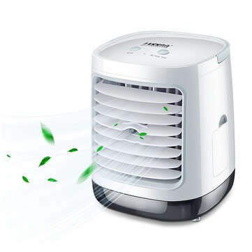 3 Gears LED Mini Air Conditioner Humidifier Fan Portable Cooling ... (SHAPE: ROUND | TYPE: STANDARD)