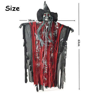 Halloween Hanging Ghost Witch Voice Red Light Eyes Party Decoration Toys Supplies