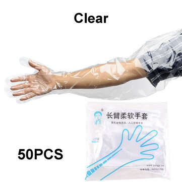 50Pcs Disposable Artificial Insemination Gloves Long Term Veterinary Insemination Kit... (STYLE: #2)