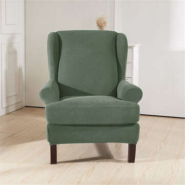 Stretch Protector Wingback Slipcover Recliner Wing Arm Chair Sofa Cover (COLOR.: GREEN)