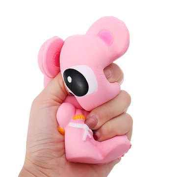 Pink Bear Squishy Panda Ninja Suit Soft Toy 13.5cm Slow Rising Bag With Packaging Gift
