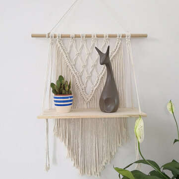 Cotton Wall Tapestry Woven Macrame Boho Plant Hanger Holder Tapestry Wall Hanging Art Home Storage D