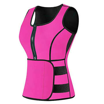Women Adjustable Sauna Slimming Sweat Belt Vest Waist Body Shaper Tank... (SIZE: M | COLOR: ROSERED)