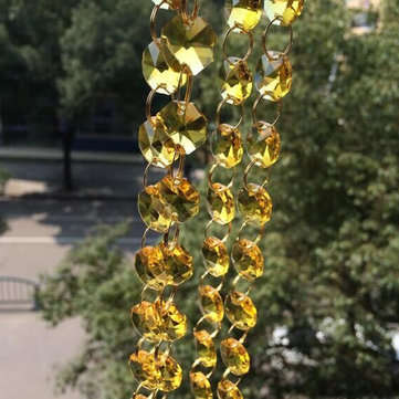 100Pcs 14mm Crystal Glass Octagon Loose Beads Multicolour Chandelier Home DIY Decor Handmade Craft