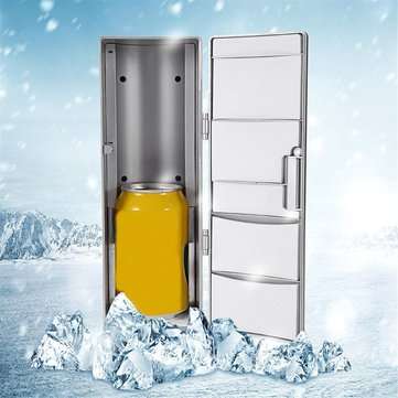 USB Mini Fridge Portable Refrigerator Beverage Drink Can Cooler Warmer Freezer