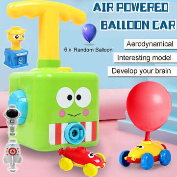Fun Inertia Balloon Powered Car Toys Aerodynamics + Launcher Rocket