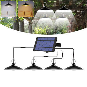 3/4 Heads Outdoor LED Power Solar Lamp Tent Energy Light Panel ... (TYPE: 3HEADS | LIGHT: WARMLIGHT)