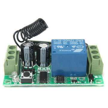 Geekcreit 433MHz DC 12V 10A Relay 1CH Channel Wireless RF Remote Control Switch Transmitter With R